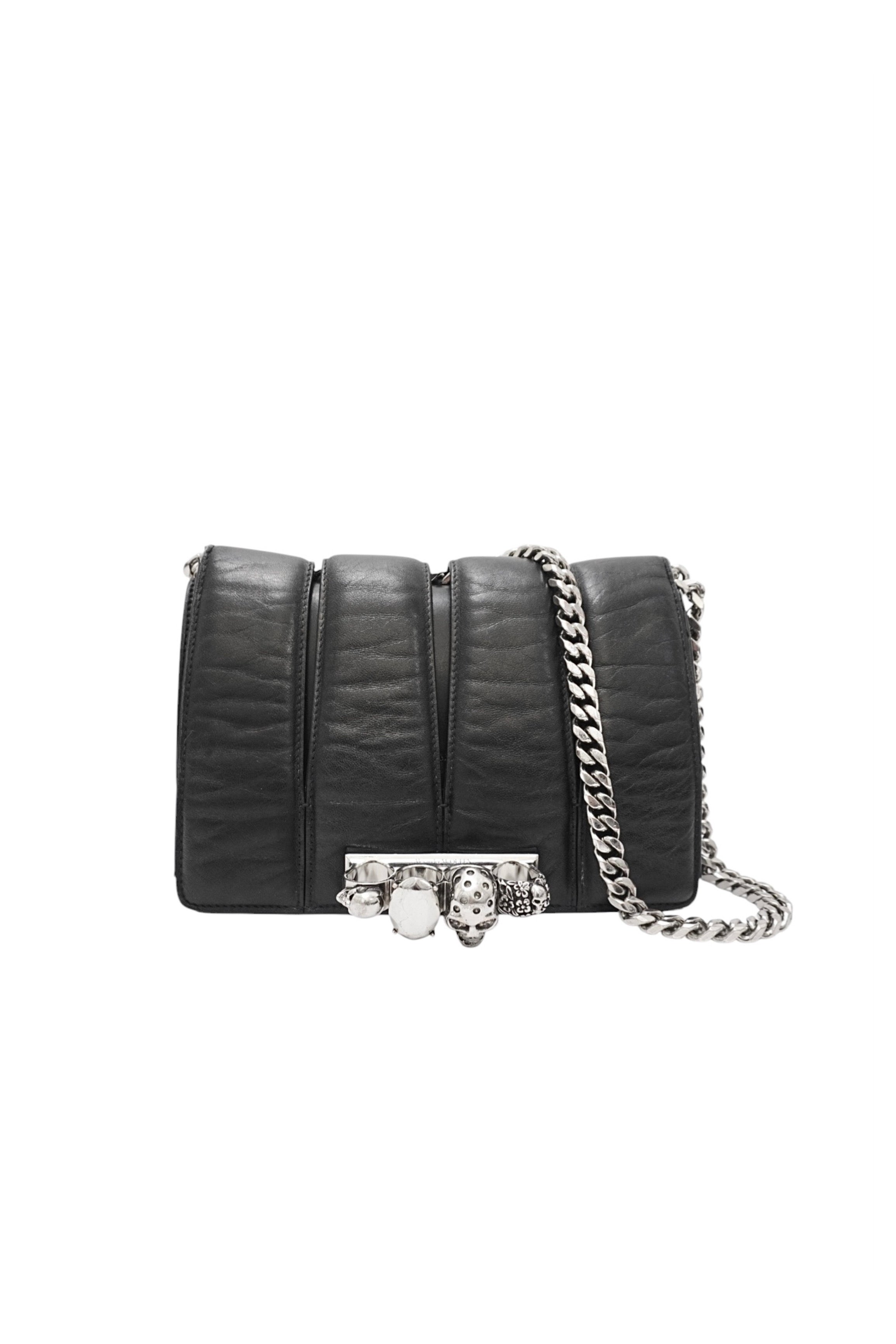 Alexander McQueen Slash Bag Black Leather | White Vault Paris