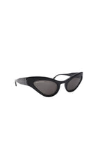 Black cat-eye sunglasses on a white background