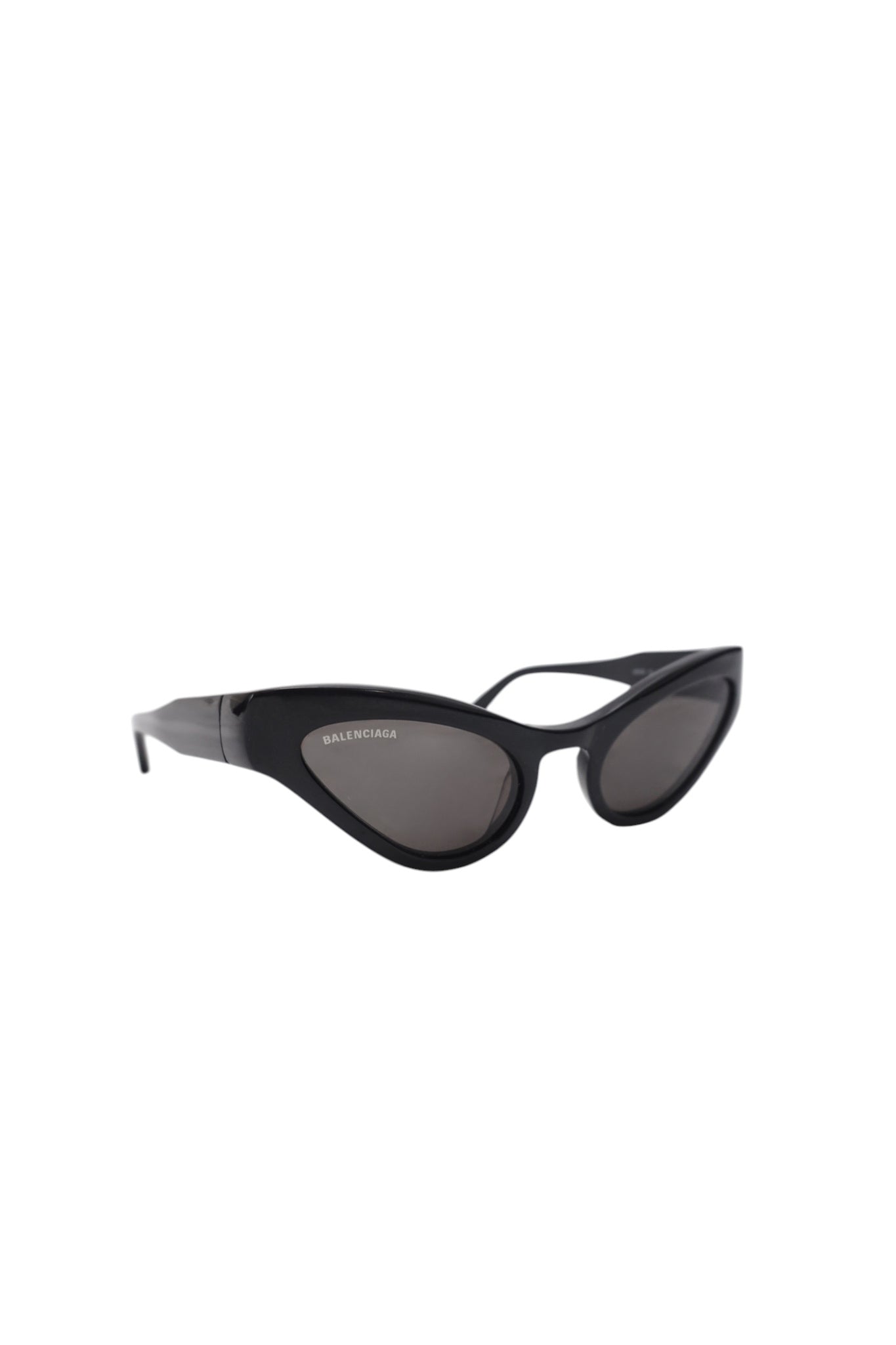 Black cat-eye sunglasses on a white background