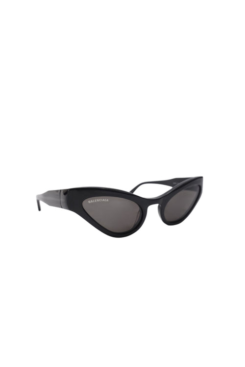 Black cat-eye sunglasses on a white background