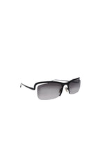 Black sunglasses with gradient lenses on a white background