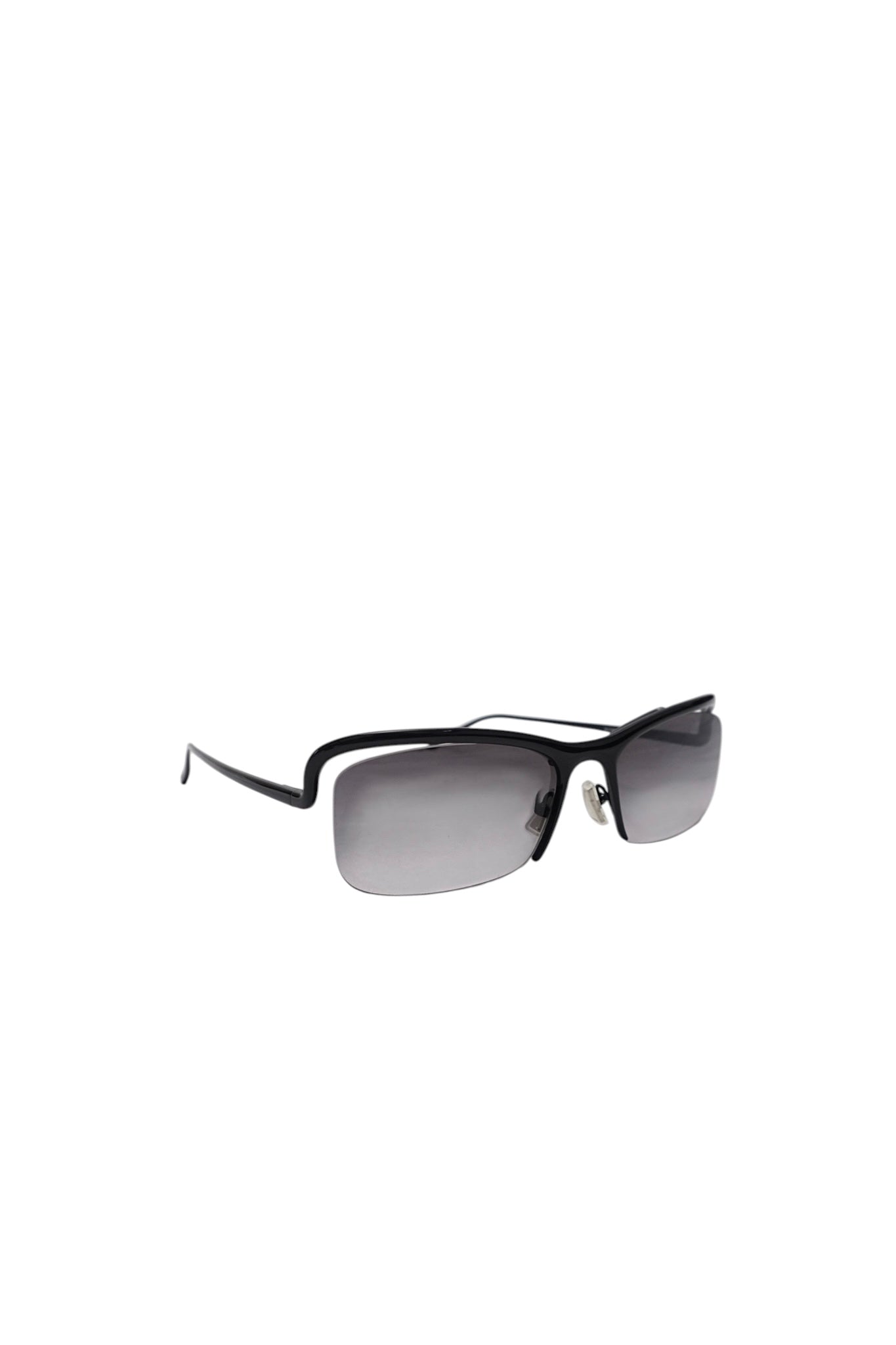 Black sunglasses with gradient lenses on a white background