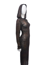 IBMH Textured Hooded Dress