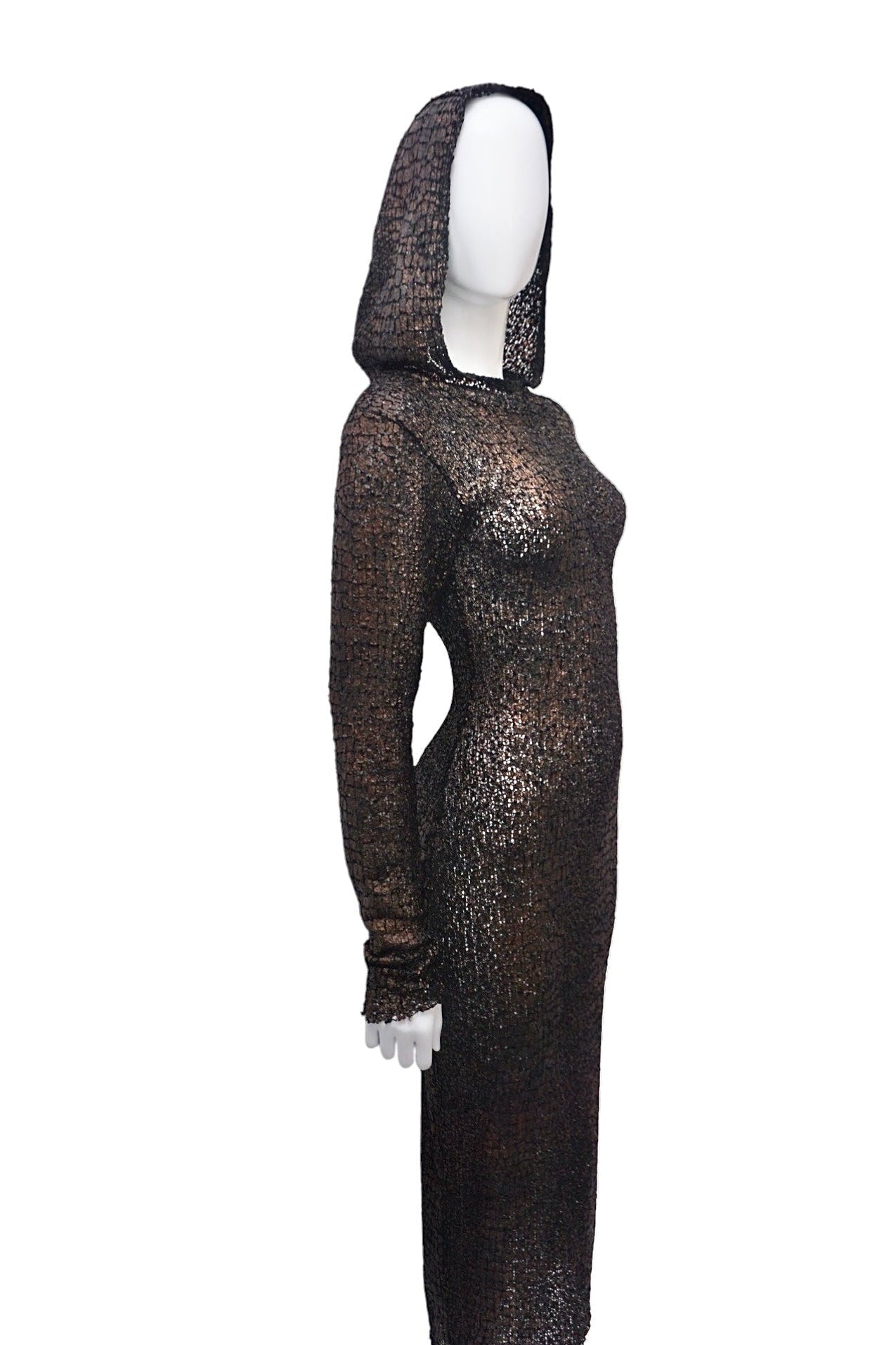 IBMH Textured Hooded Dress