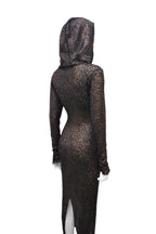 IBMH Textured Hooded Dress
