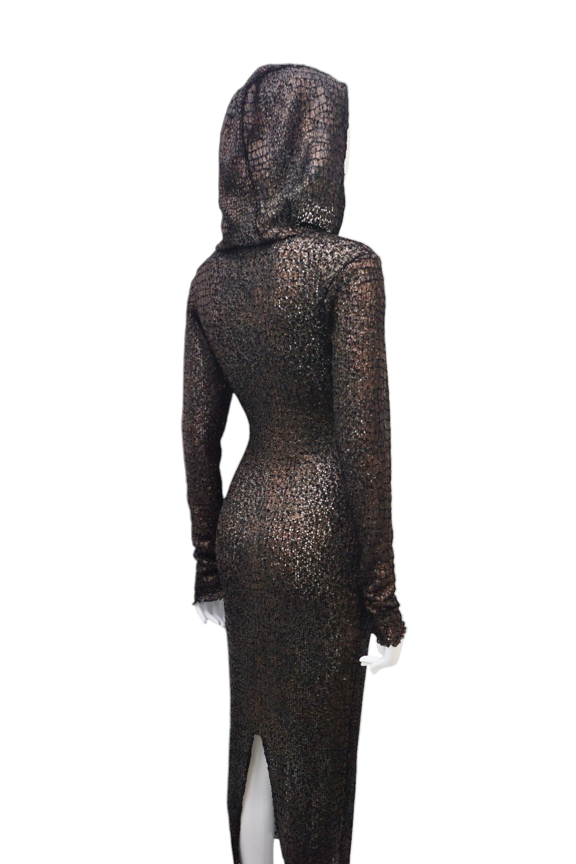 IBMH Textured Hooded Dress