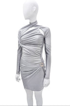 Coperni Silver Twisted Mini Dress