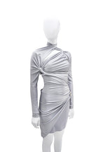 Coperni Silver Twisted Mini Dress