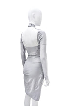 Coperni Silver Twisted Mini Dress