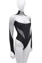 Mugler Black Panelled Bodysuit