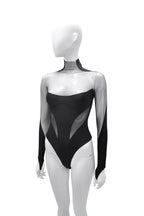 Mugler Black Panelled Bodysuit