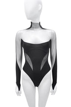 Mugler Black Panelled Bodysuit