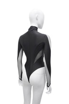 Mugler Black Panelled Bodysuit