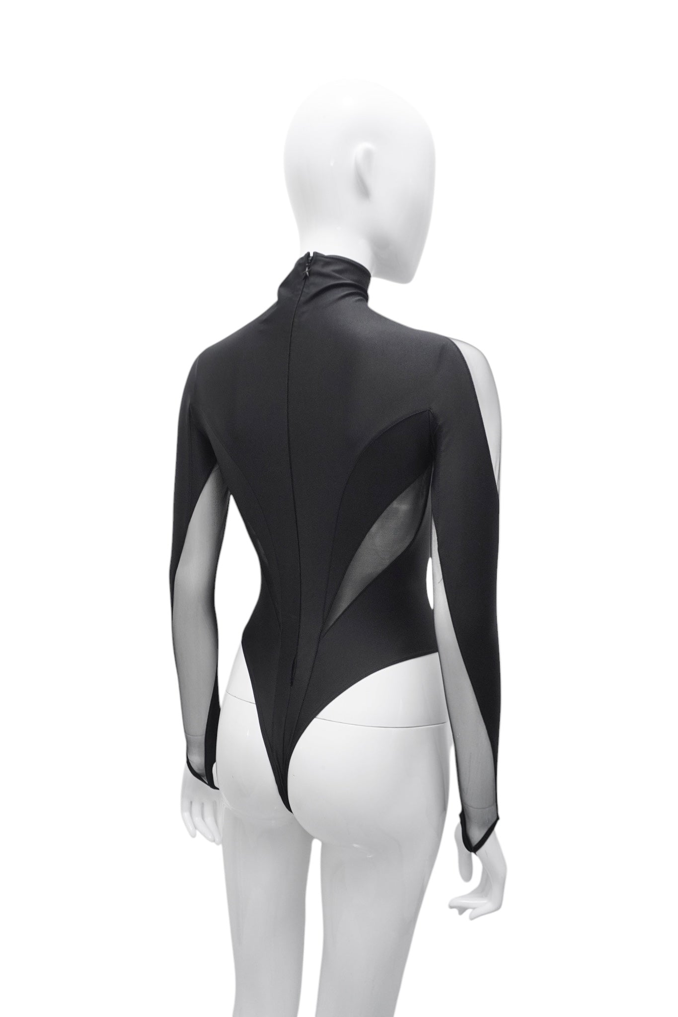 Mugler Black Panelled Bodysuit