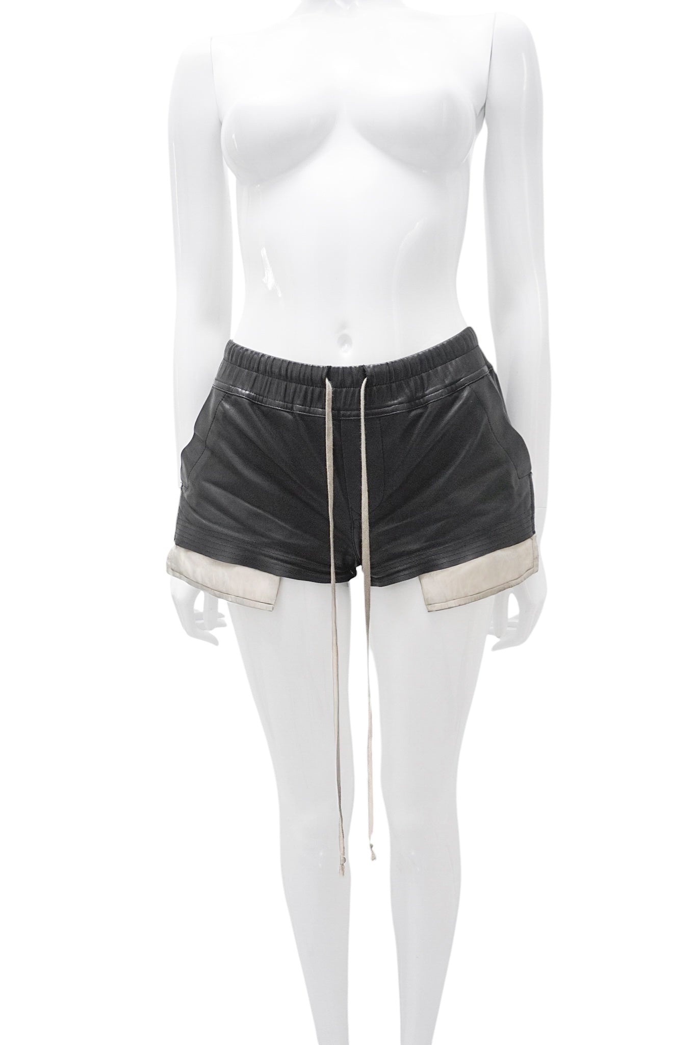 Rick Owens Fog Leather Shorts