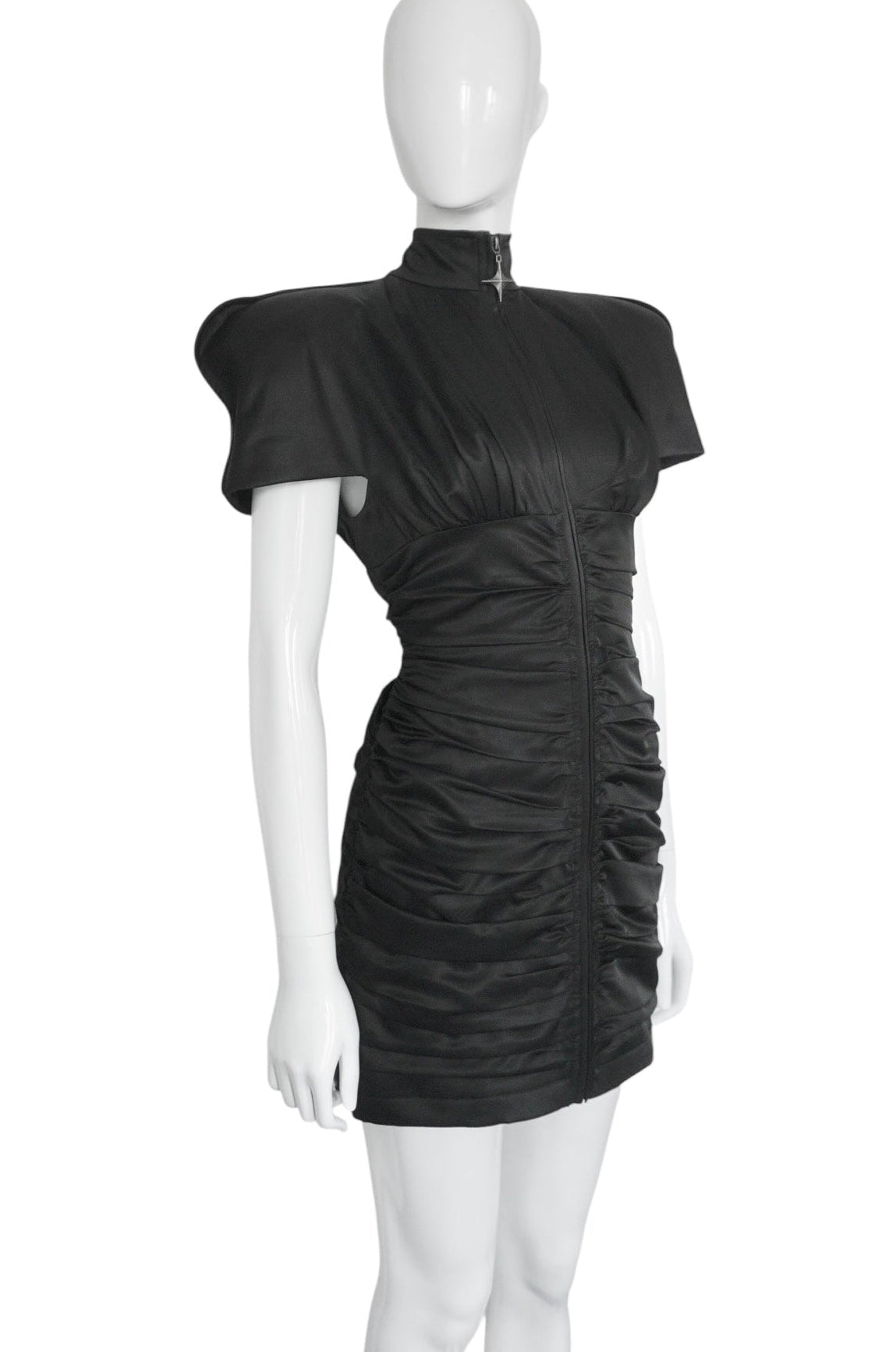 Annakiki Ruched Shoulder Mini Dress