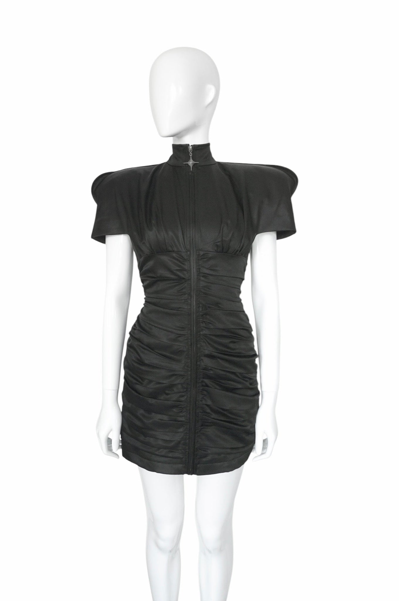 Annakiki Ruched Shoulder Mini Dress