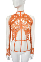 Tom Ford Orange Lace & Sheer Two-Piece Set