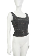 Prada Beaded Square-Neck Top
