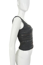 Prada Beaded Square-Neck Top