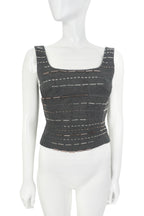 Prada Beaded Square-Neck Top