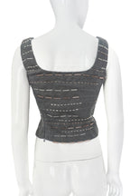 Prada Beaded Square-Neck Top