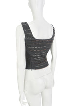 Prada Beaded Square-Neck Top