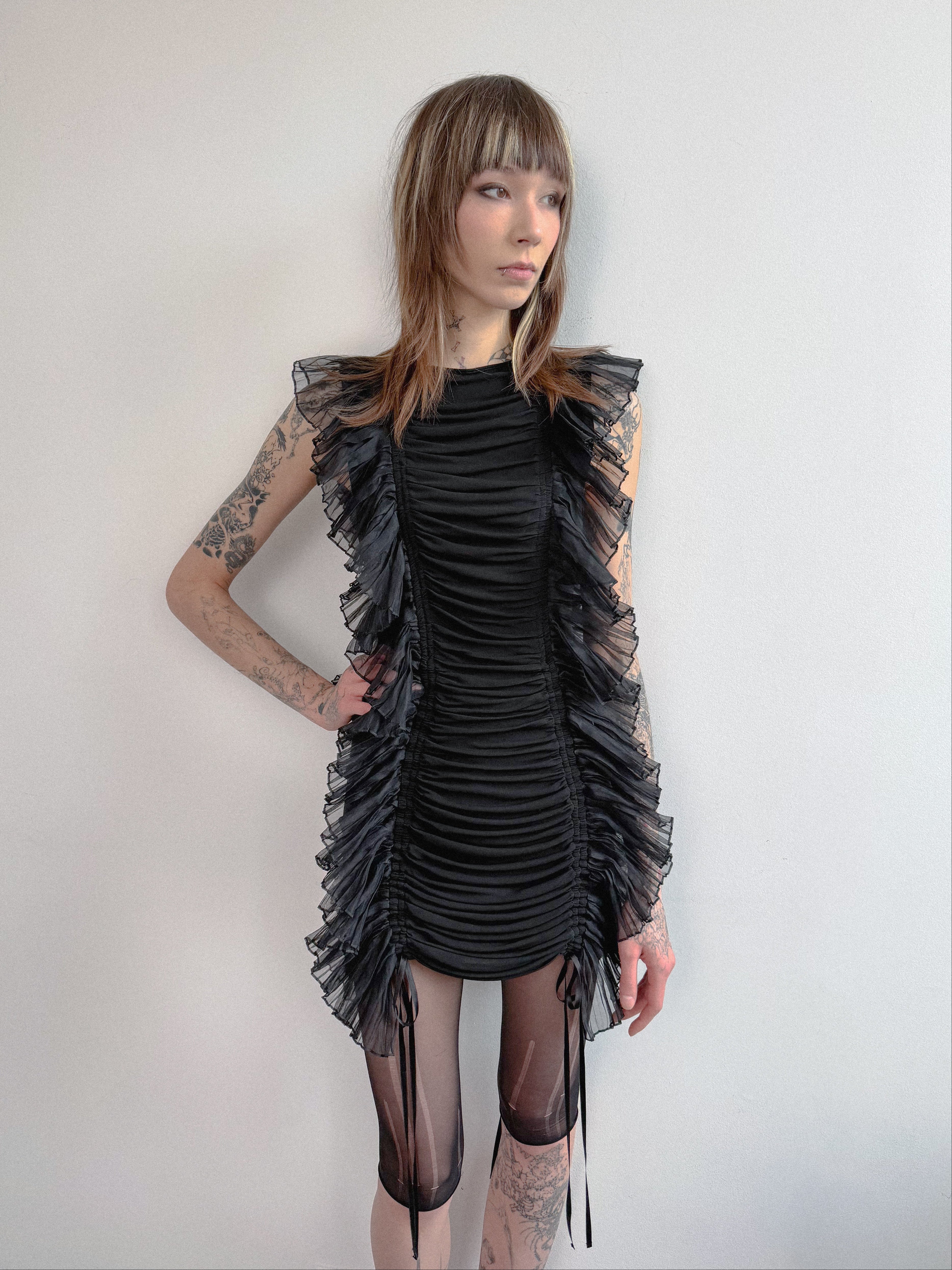 Rochas Ruffle Trim Mini Dress