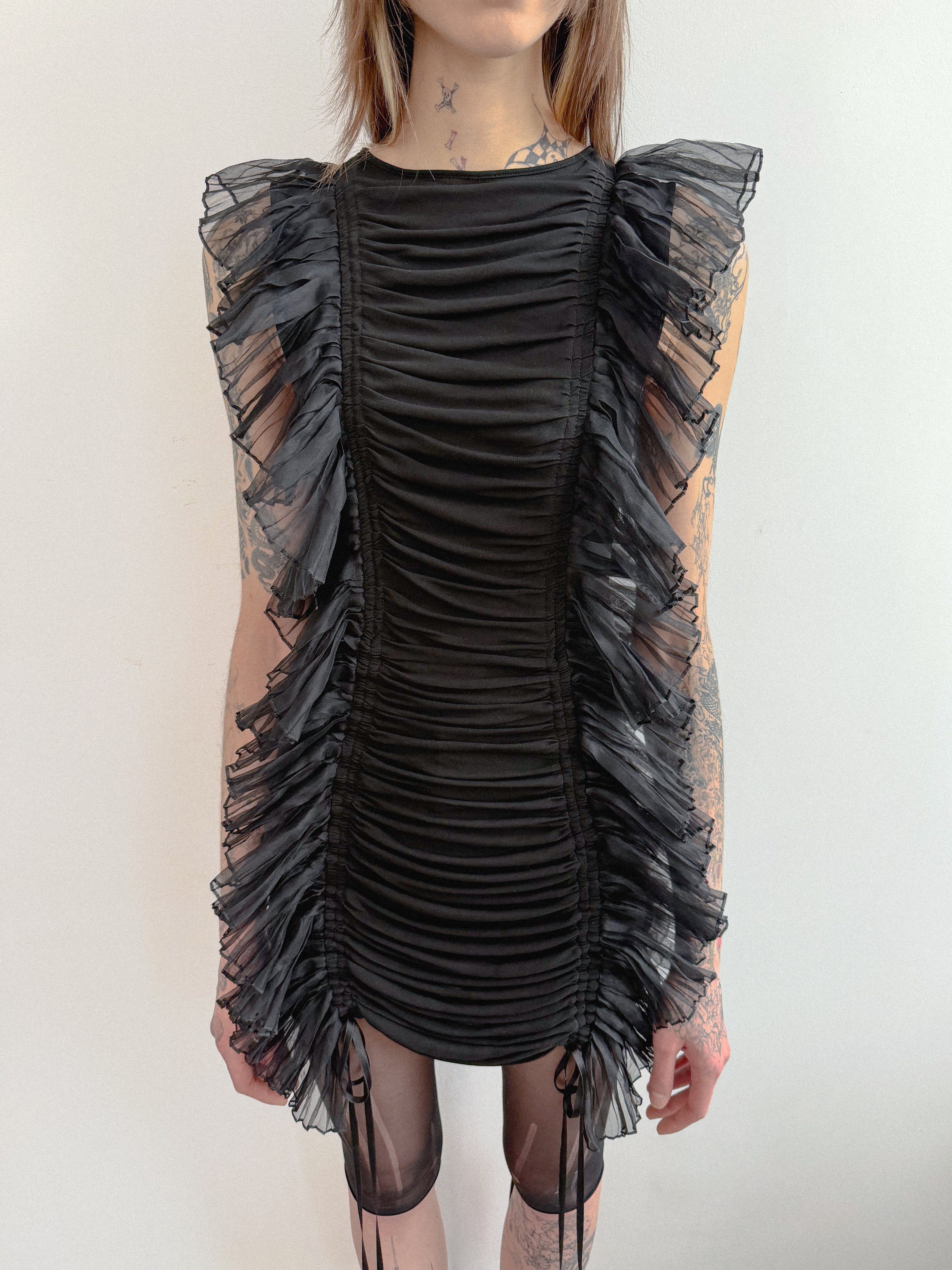 Rochas Ruffle Trim Mini Dress