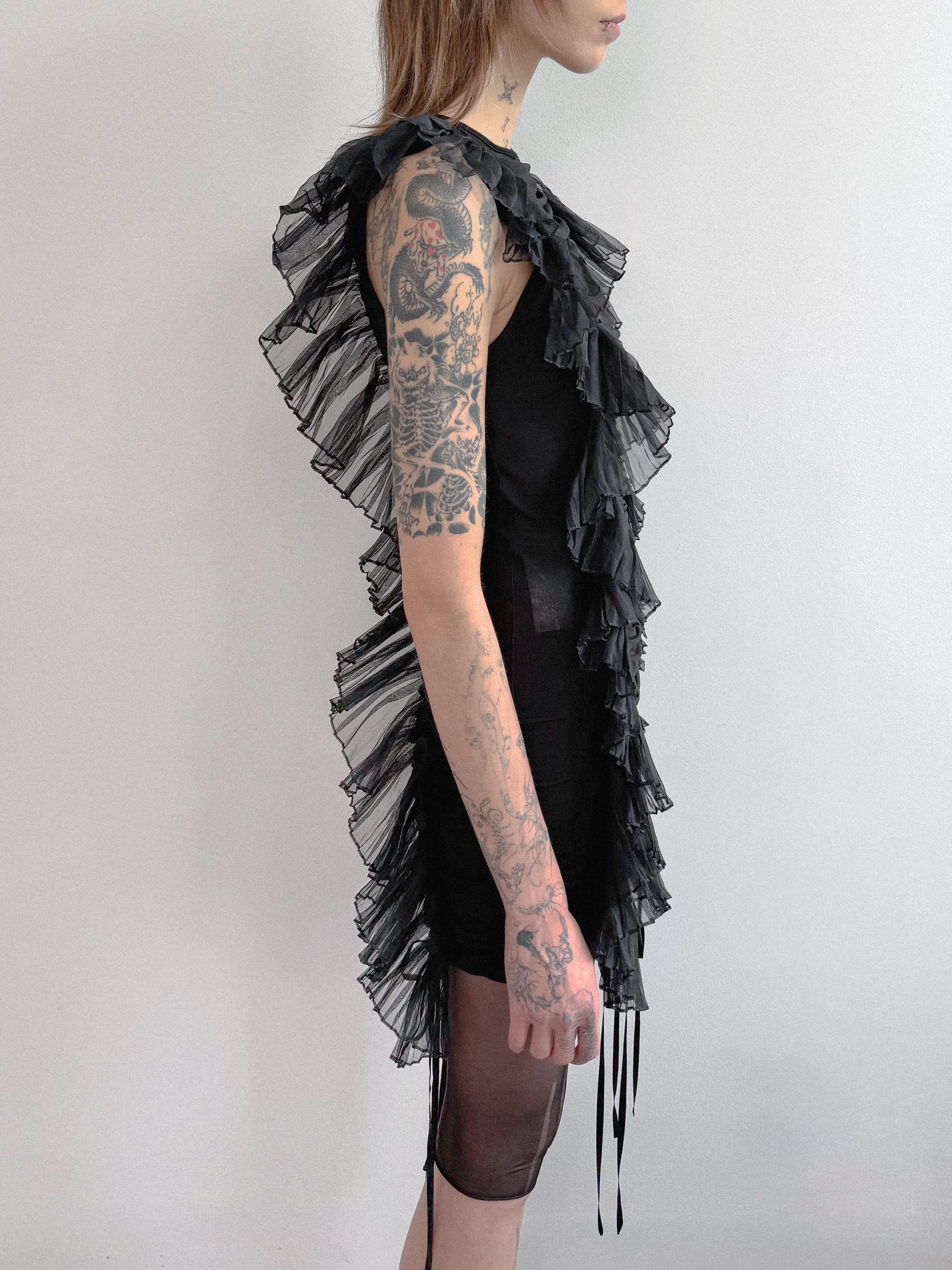 Rochas Ruffle Trim Mini Dress