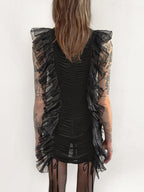 Rochas Ruffle Trim Mini Dress