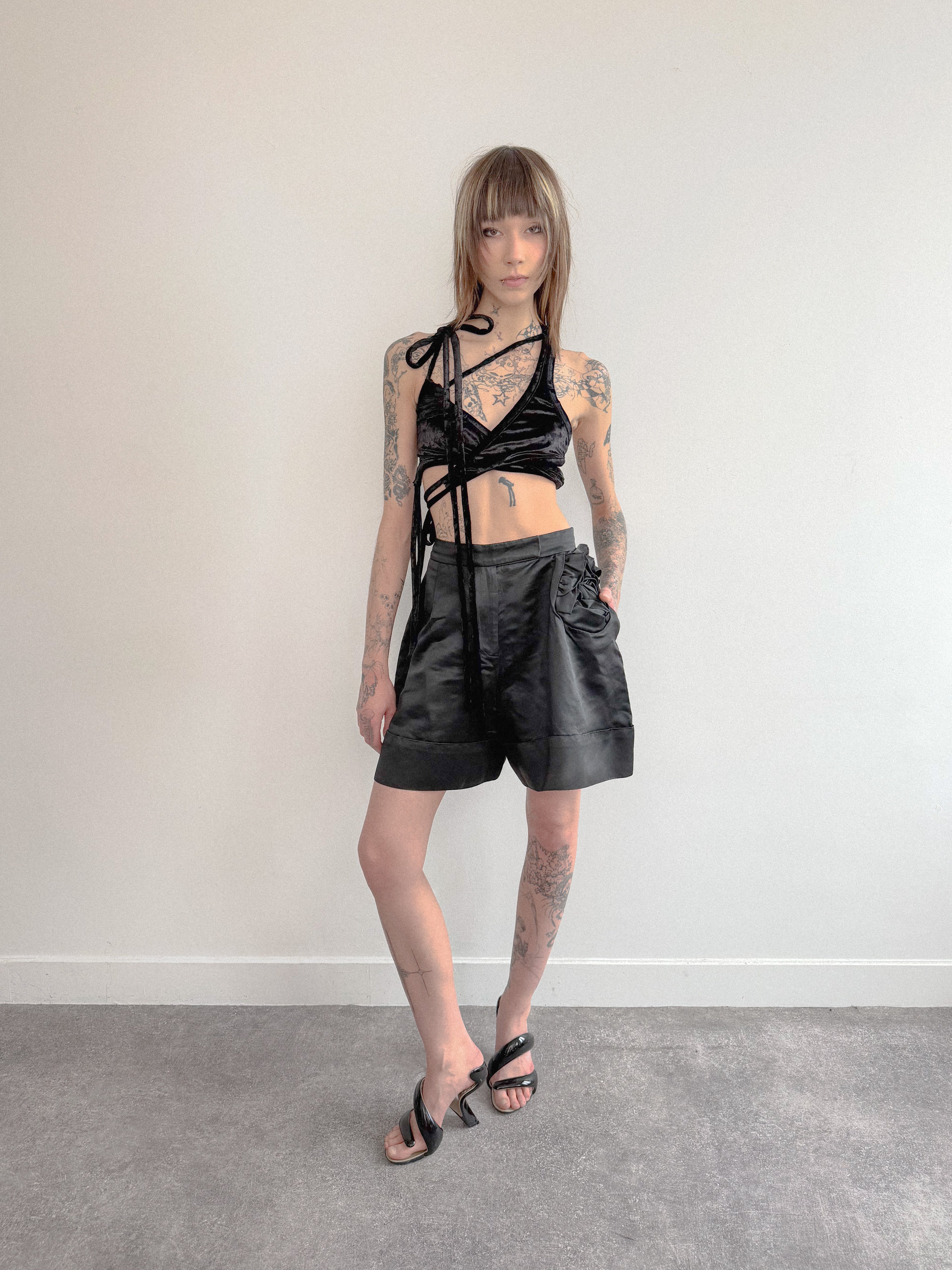 Ottolinger Velvet Wrap Tie Top