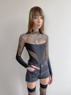 Mugler Black Panelled Bodysuit