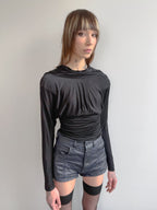 Saint Laurent Backless Draped Top