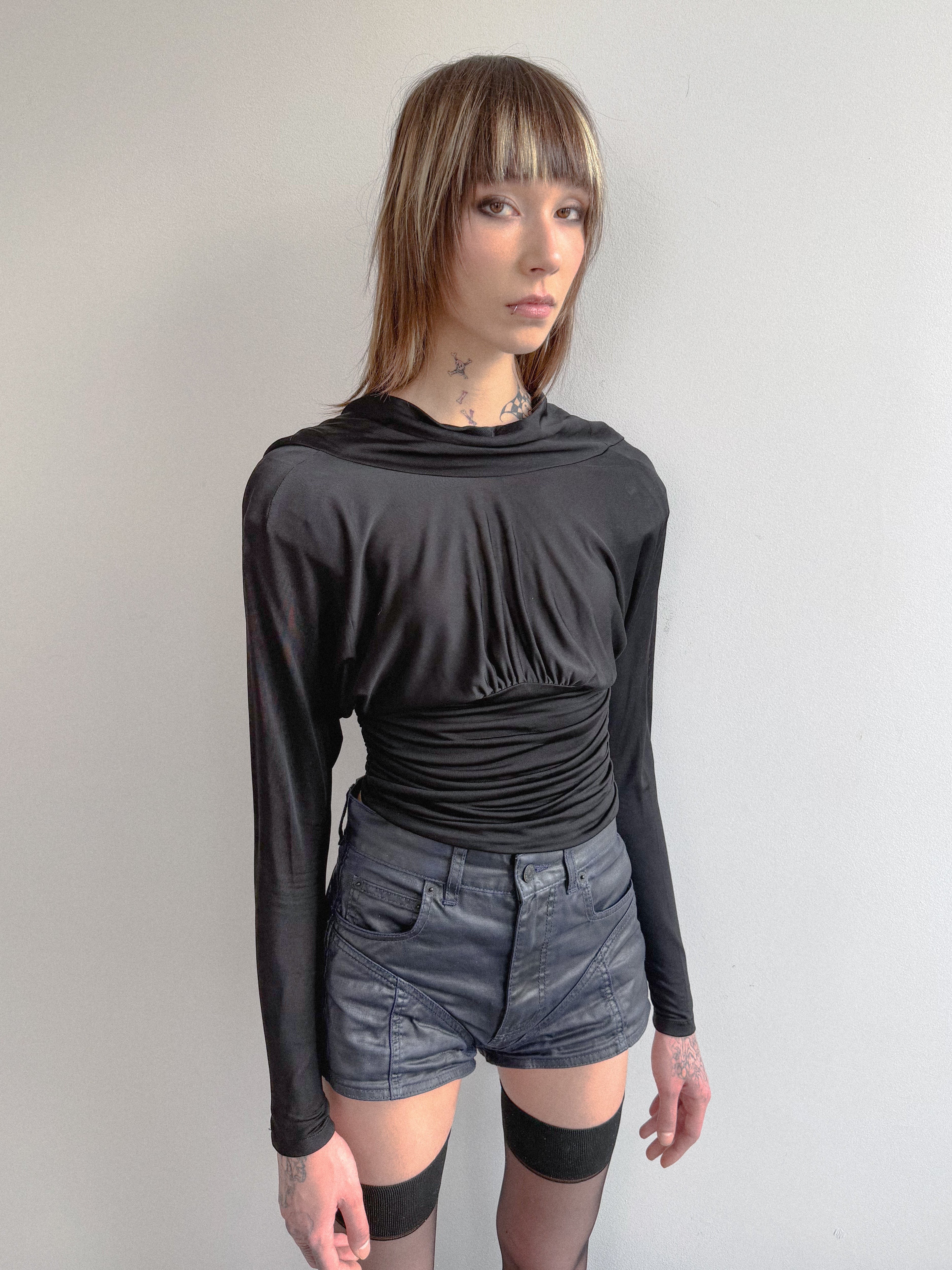 Saint Laurent Backless Draped Top
