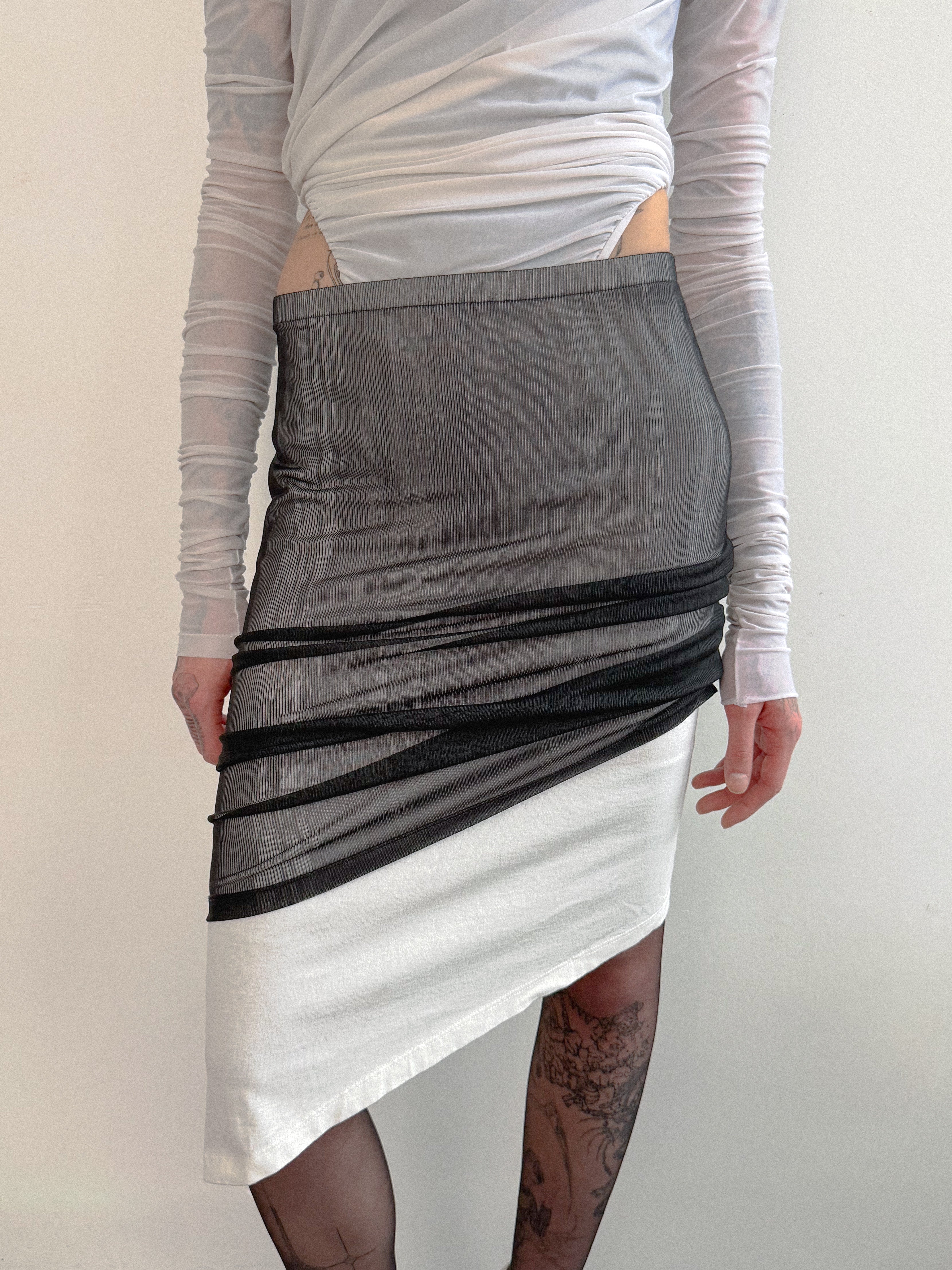 MM6 Maison Margiela Layered Midi Skirt