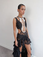 Alexander McQueen Lace Cut Out Dress