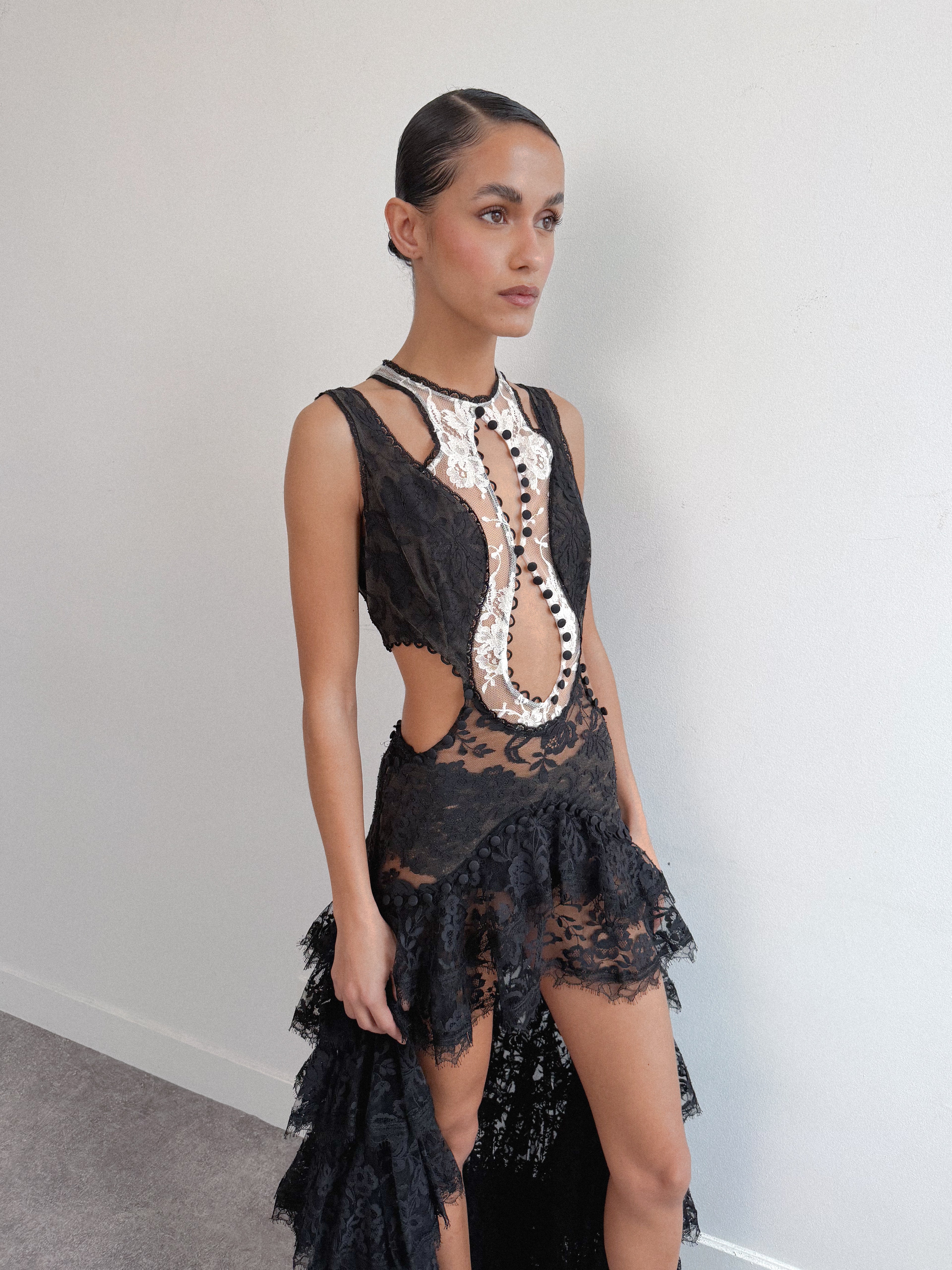 Alexander McQueen Lace Cut Out Dress