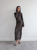 IBMH Textured Hooded Dress