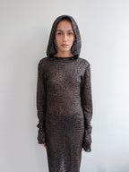 IBMH Textured Hooded Dress