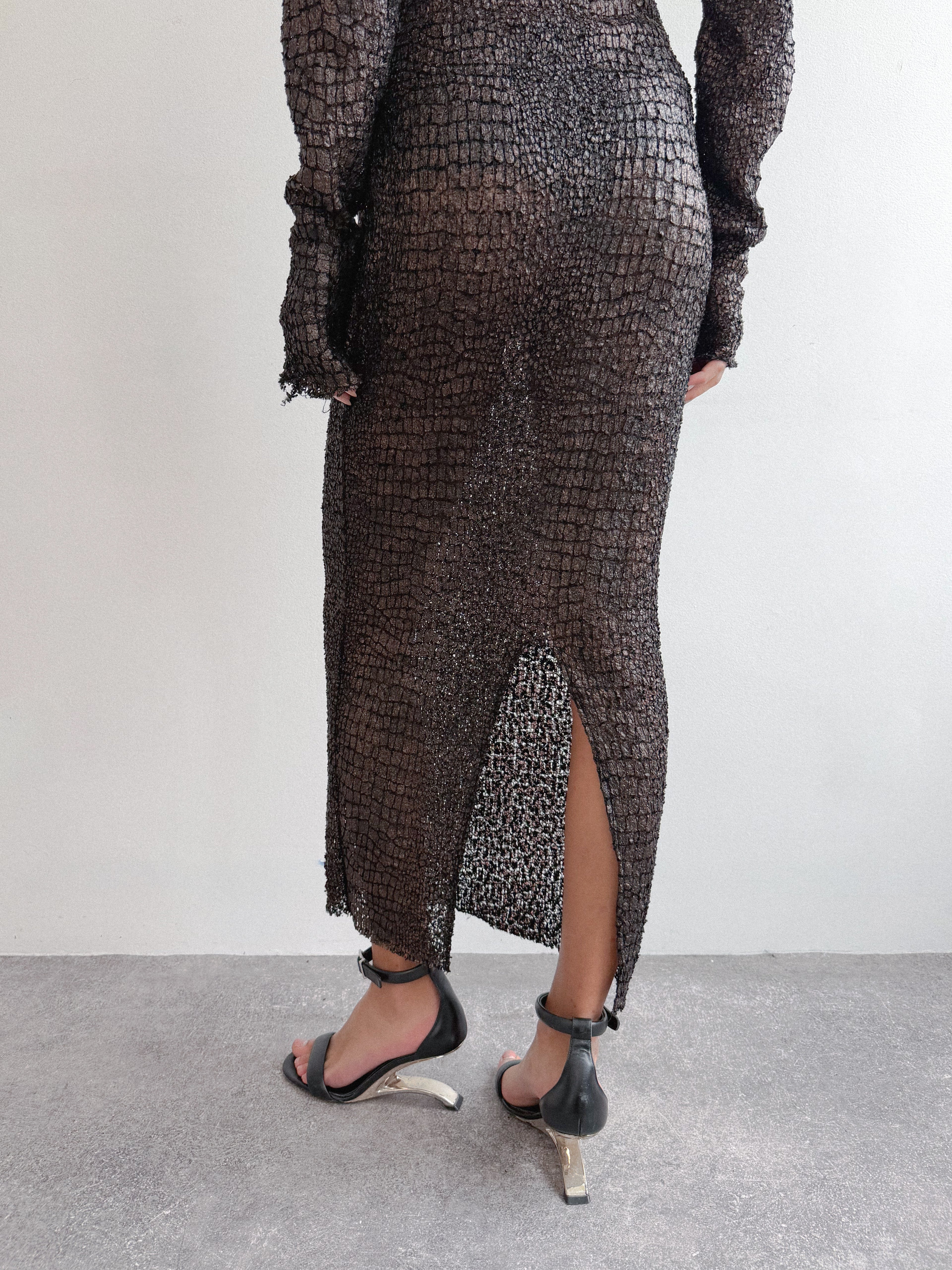 IBMH Textured Hooded Dress