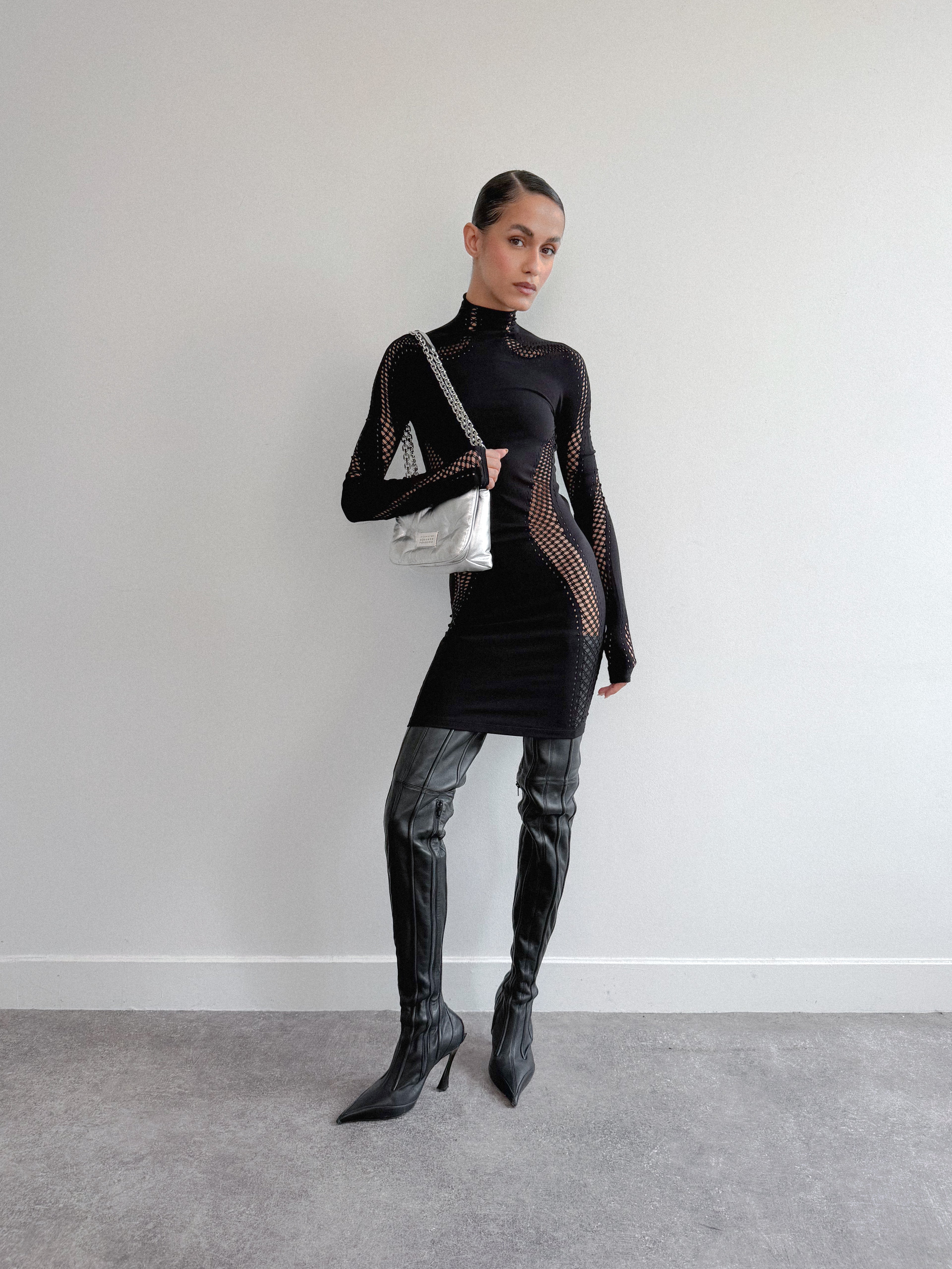 Mugler Long Sleeve Seamless Dress