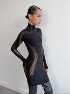 Mugler Long Sleeve Seamless Dress