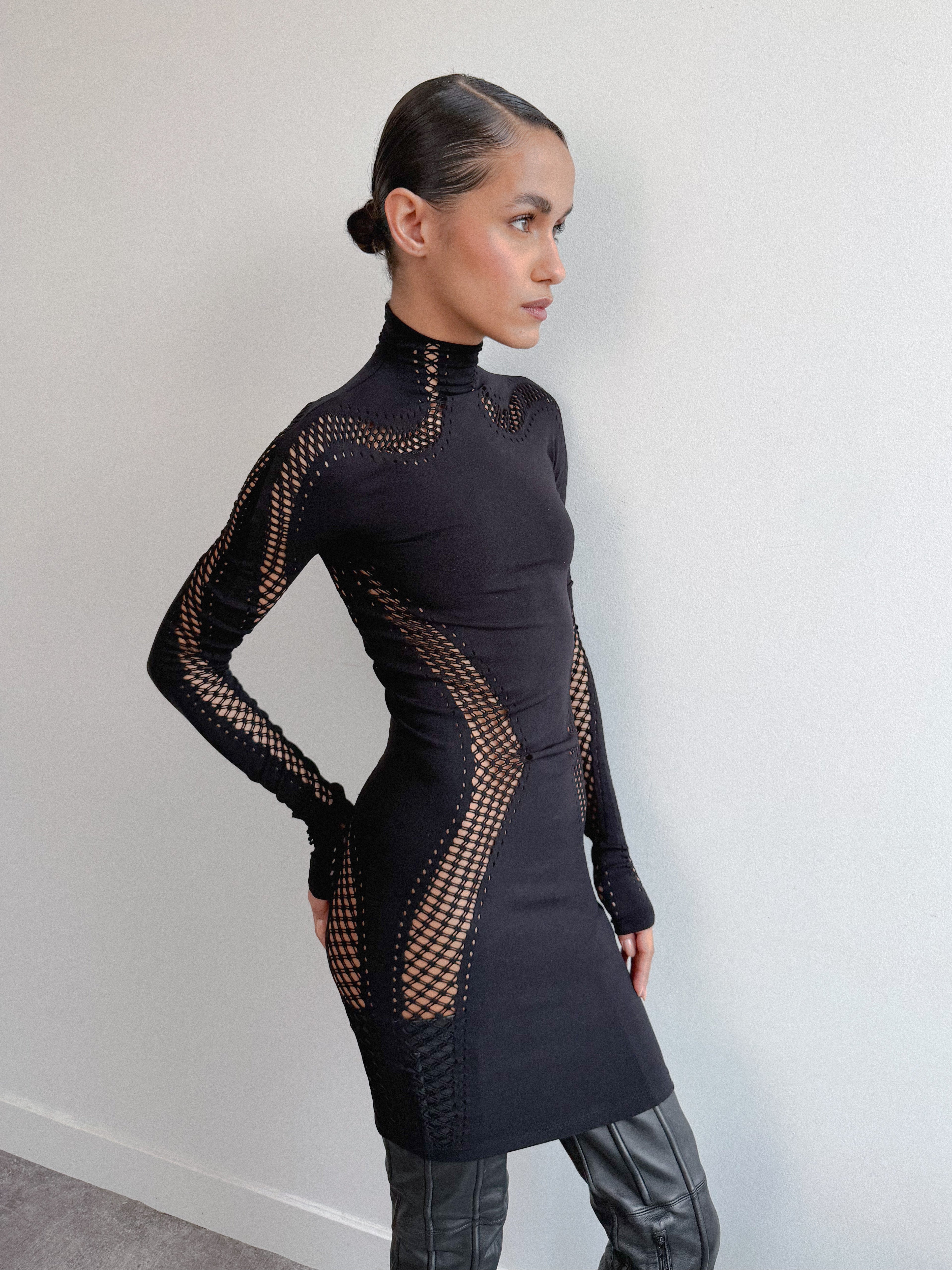 Mugler Long Sleeve Seamless Dress