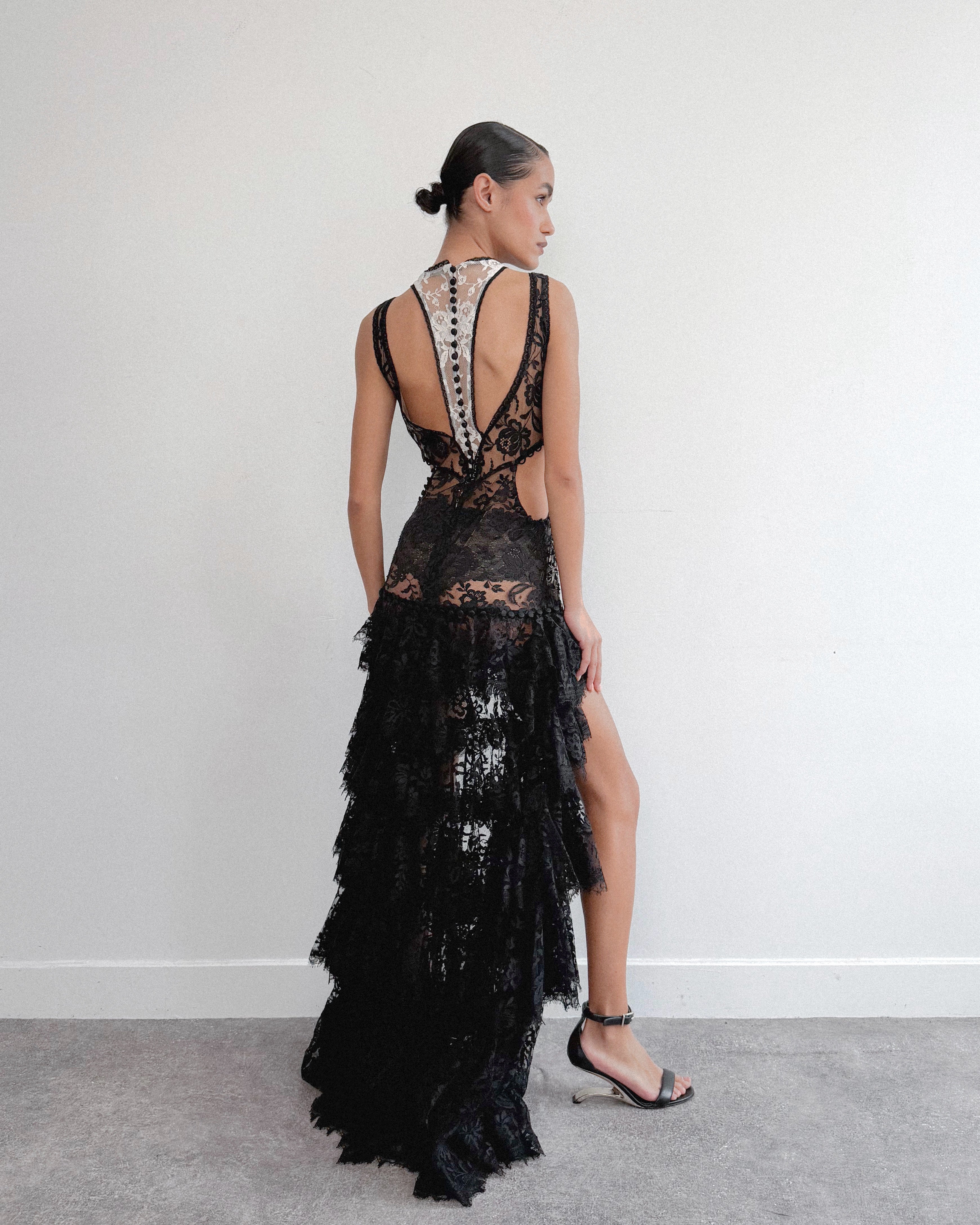 Alexander McQueen Lace Cut Out Dress