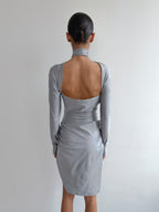 Coperni Silver Twisted Mini Dress