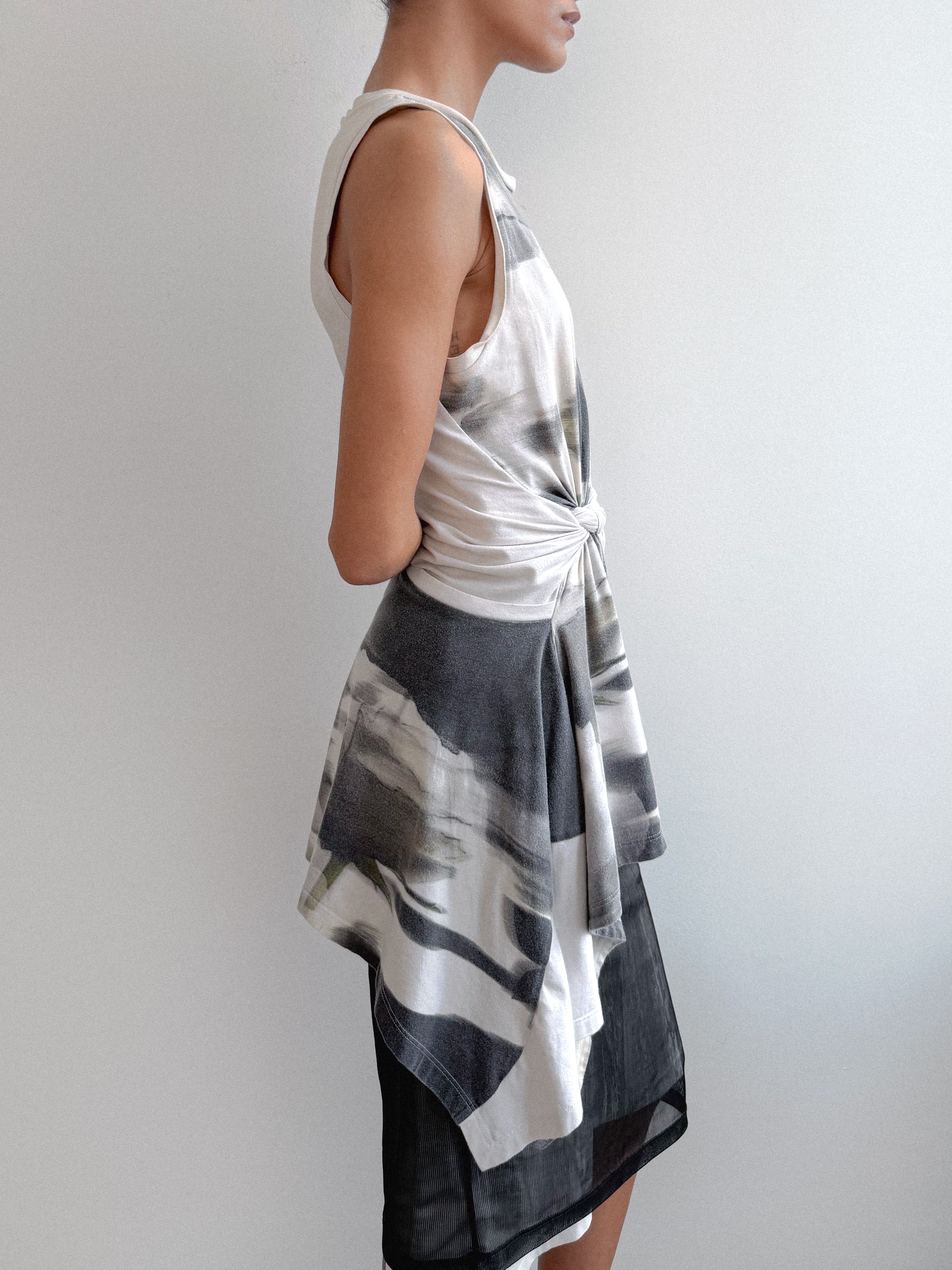 Alexander McQueen Tie-Die Knotted Tank Top