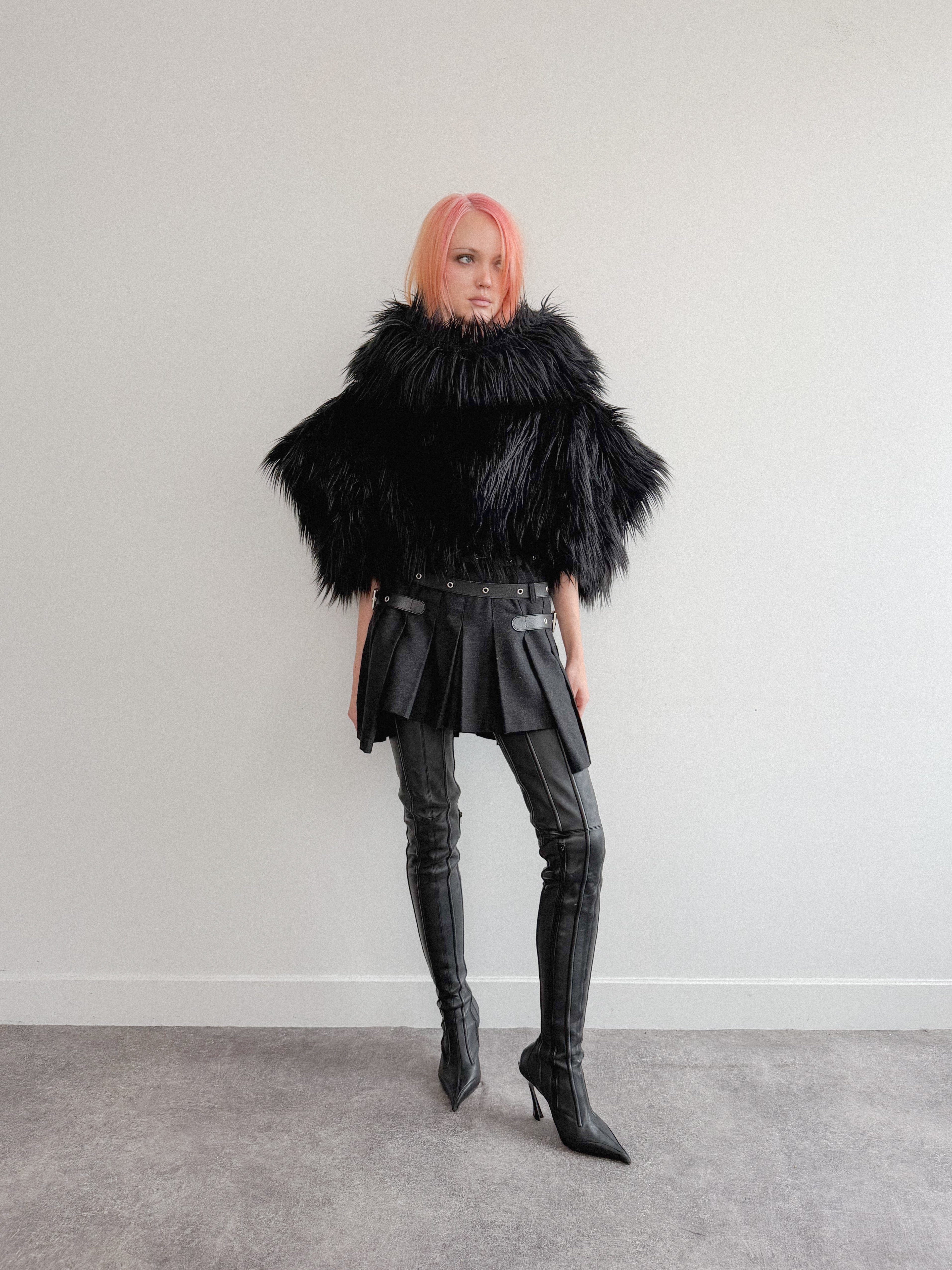 Comme Des Garçons Faux-Fur Cape