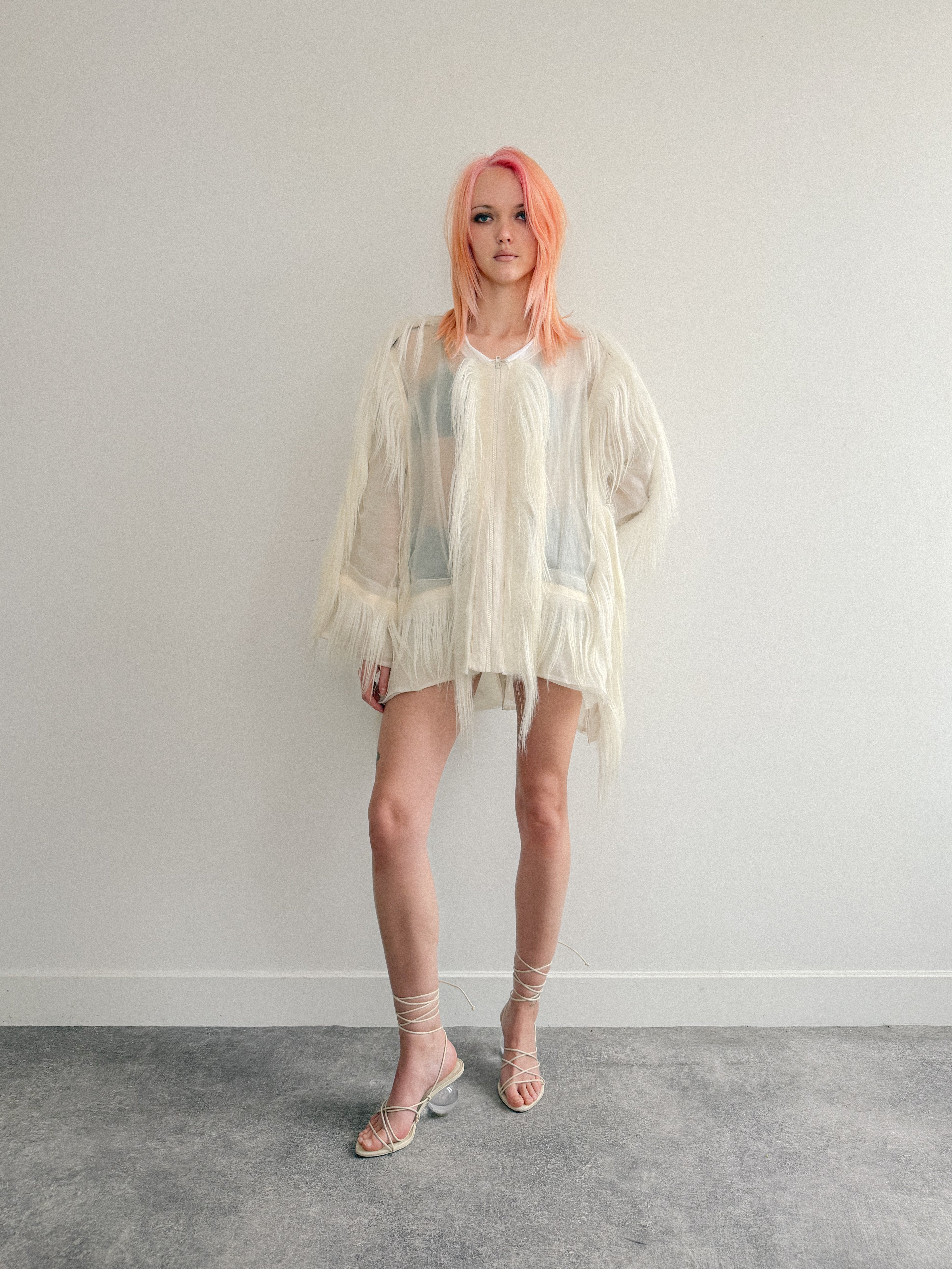 Di Liborio Fur-Trim Sheer Jacket