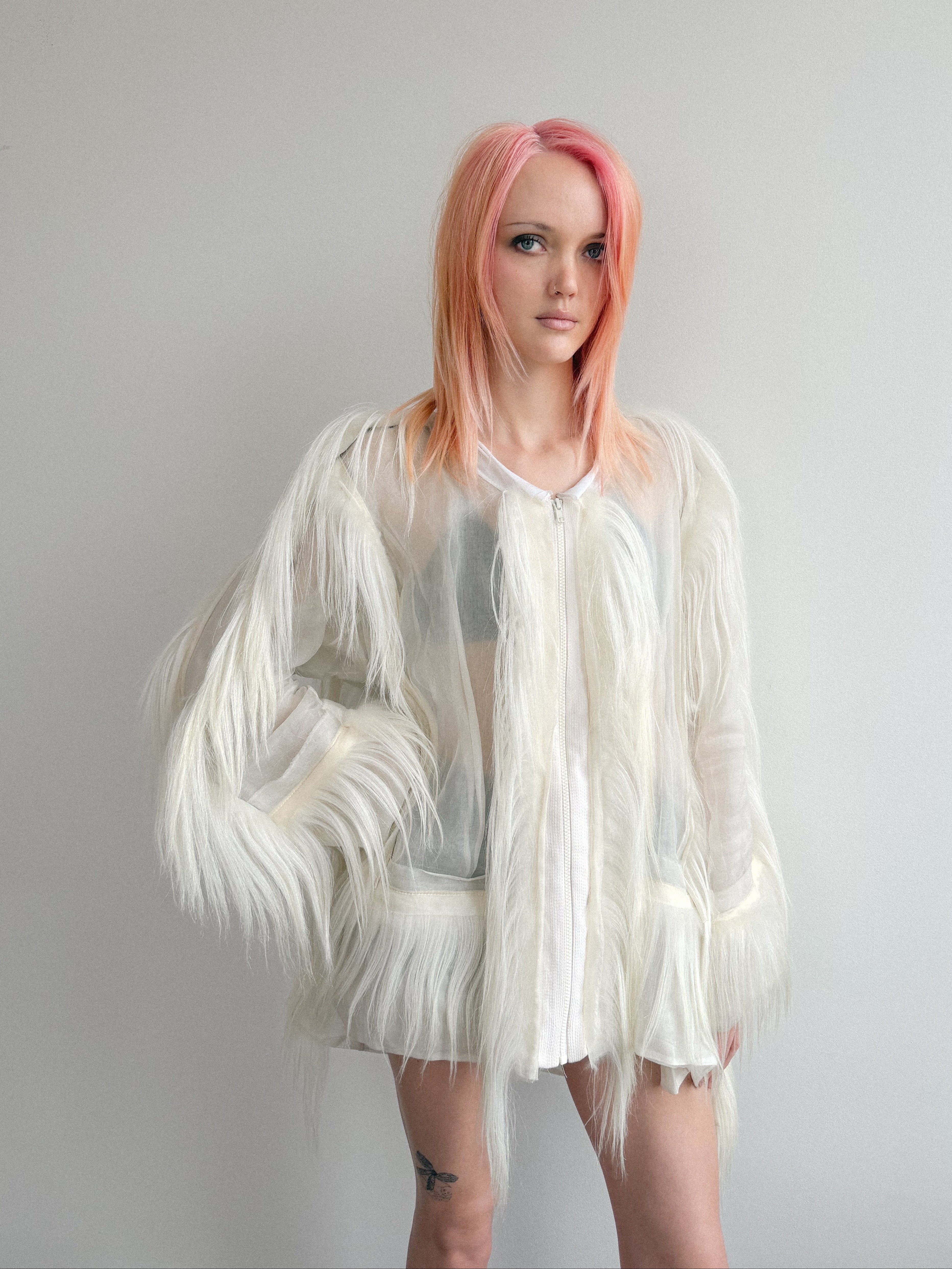 Di Liborio Fur-Trim Sheer Jacket